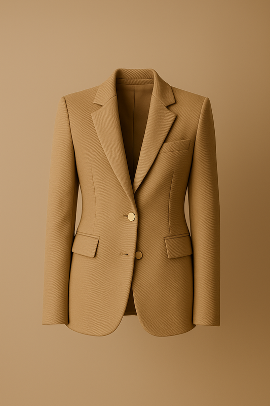 Damska marynarka z dwoma guzikami w kolorze camel